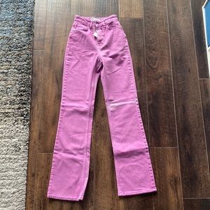Purple/Pink High-Waisted Straight Leg Zara Jeans